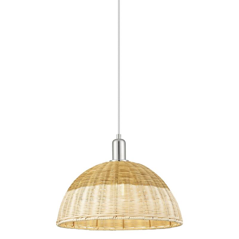 Innovations Lighting 716-1P-16-16 Natural Ballston Dome Pendant - Polished Nickel / Natural