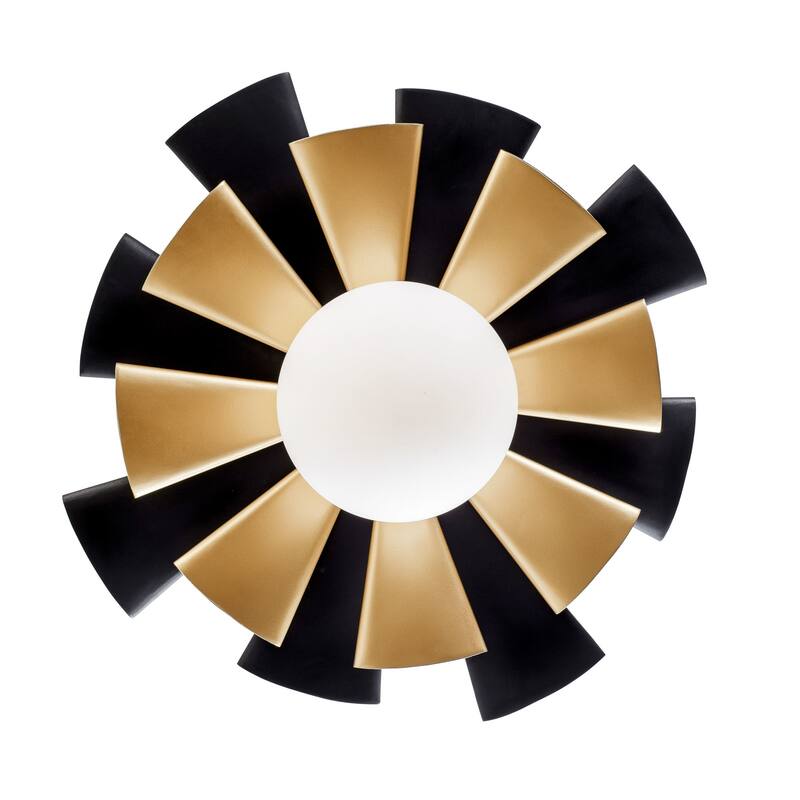 Varaluz Daphne 1-Light Convertible Flush Mount/Sconce - Matte Black/French Gold