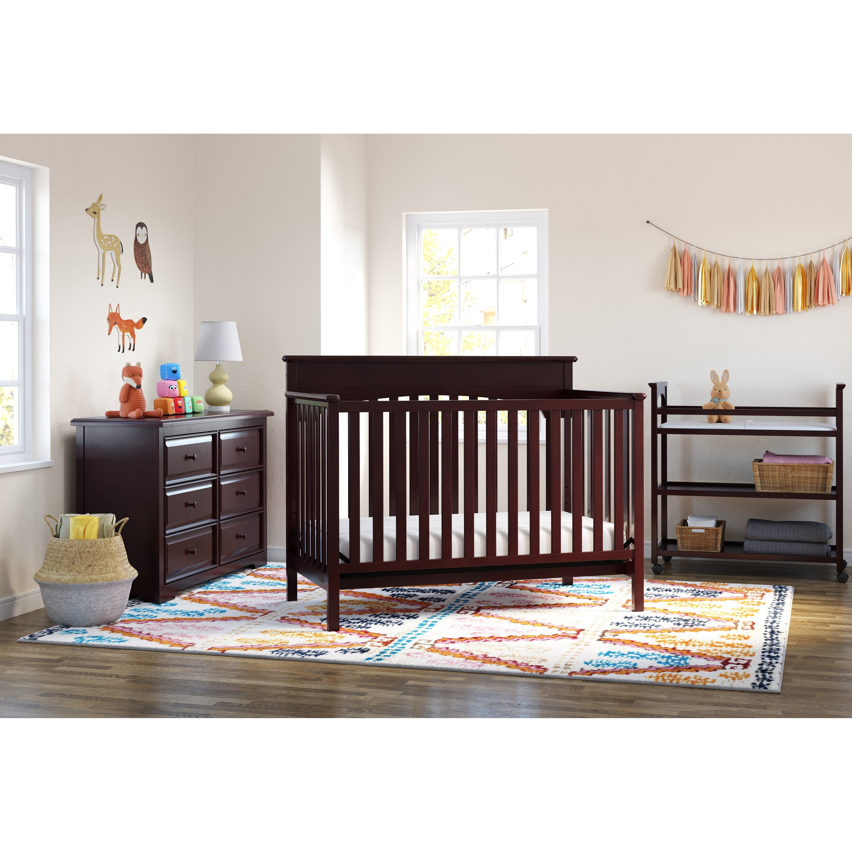 Graco Lauren 4 in 1 Convertible Crib Converts to Toddler Bed
