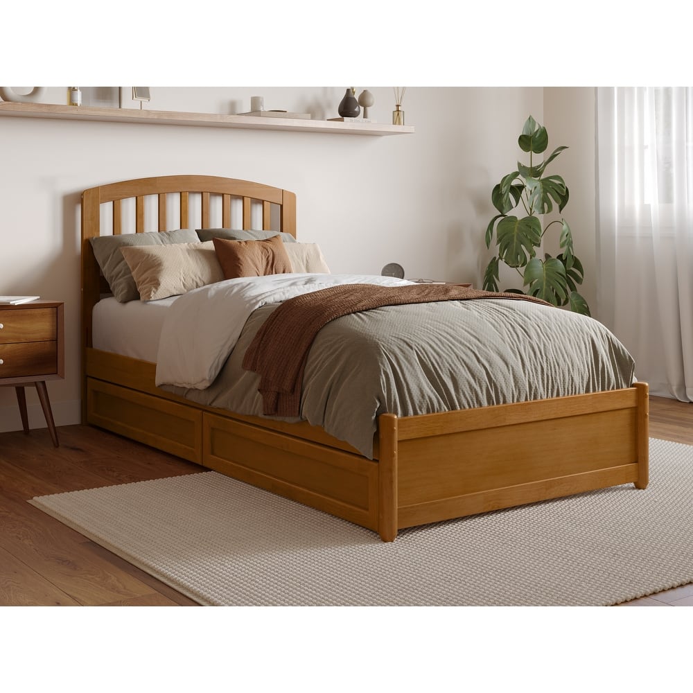 Lucia Platform Bed with Panel Footboard and Storage Drawers