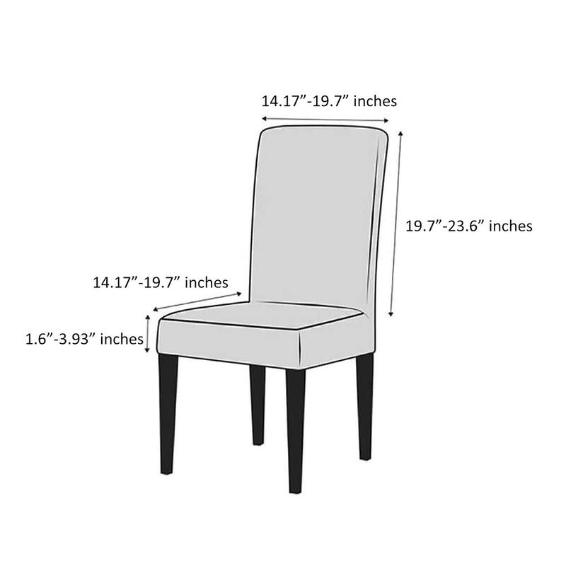 6 Piece Set - Beige Dining Kitchen Desk Chair Stretch Cover Protector Slipcover - 6 Piece Set