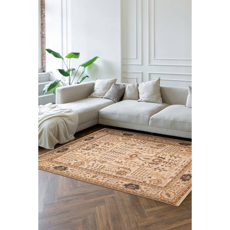 ECARPETGALLERY Hand-knotted Chobi Finest Ivory Wool Rug - 7'11 x 9'10