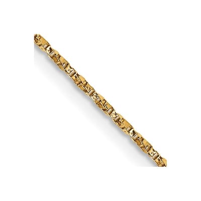 Curata 14k Yellow Gold Solid 0.95mm Twisted Box Chain Necklace (Lobster) Options: 16 18 20 24