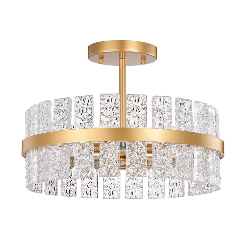 Casandra 4-light Drum Glass Strip Flush Mount