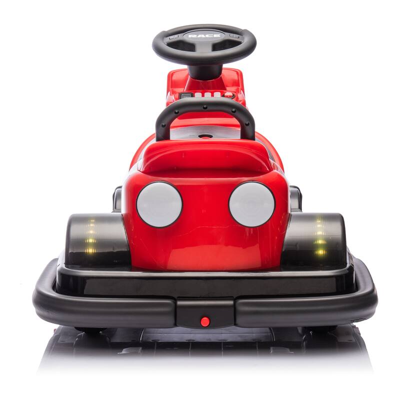 360° Rotating Bumper Car for Kids with LED Wheels and Dual Motors