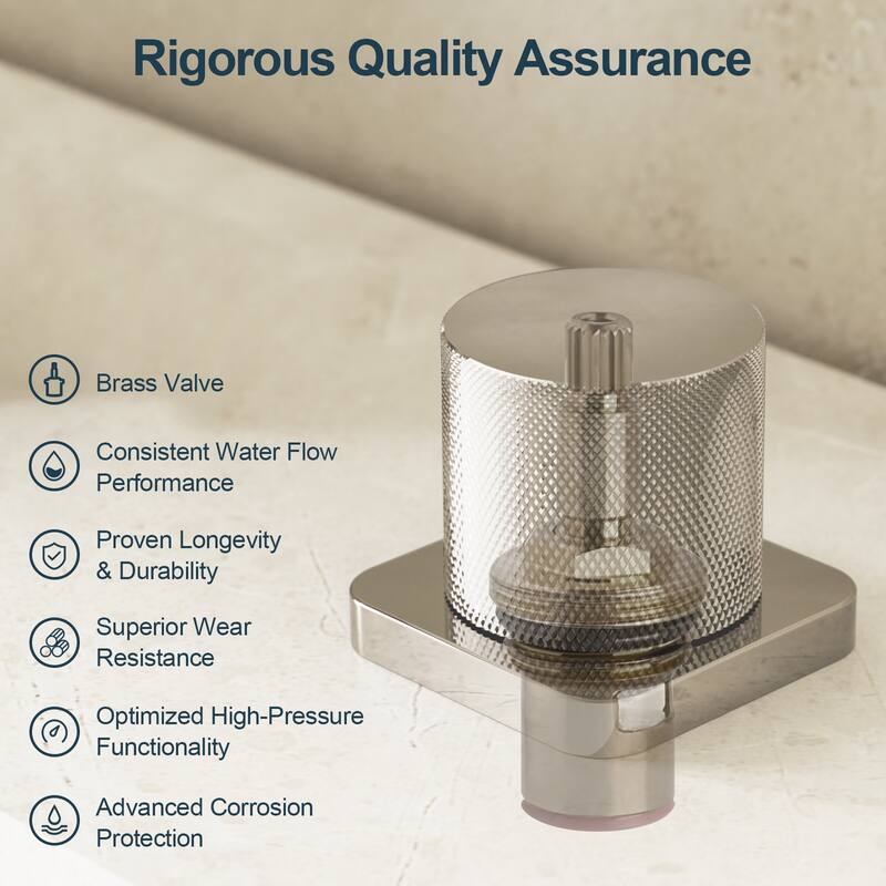 GRANDJOY Dual Shower Heads 16" Rainfall Shower System with 2-Handle Bathroom Sink Faucet Combo Set