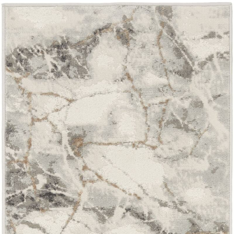Fitaq Power Loomed Abstract Modern Non Skid Stain Resistant Area Rug By HomeRoots - 90' X '27' X '0.25