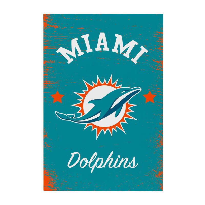 Miami Dolphins Wooden Door Decor Wall Sign - Multi-Color