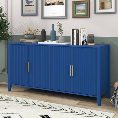 Storage Cabinet, Modern Accent Buffet Cabinet, Free Standing Sideboard and Buffet Storage with Metal Handles for Living Room
