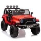 preview thumbnail 1 of 18, 24V 7AH Ride on Truck Car, 2 Seater, with Remote Control Red