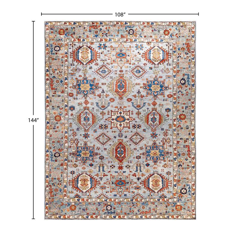 Serapi One-of-a-Kind Hand-Knotted Area Rug - Gray - 9' 0" x 12' 0"