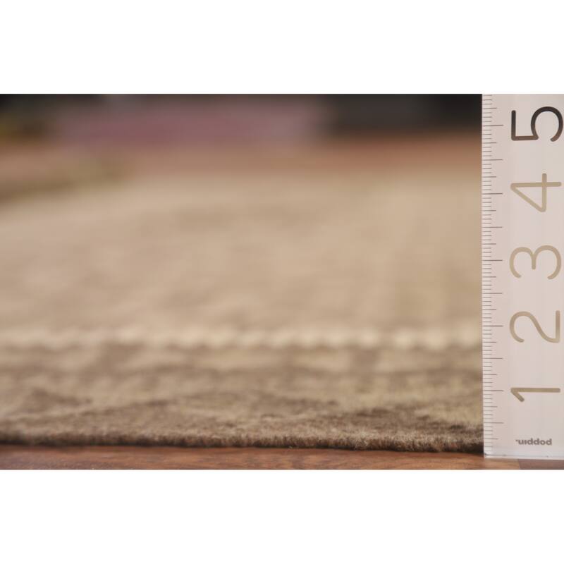 Hand Woven Oriental 100% Wool Carpet Southwestern Geometric Brown Kilim Area Rug - 9' 11'' X 6' 7''