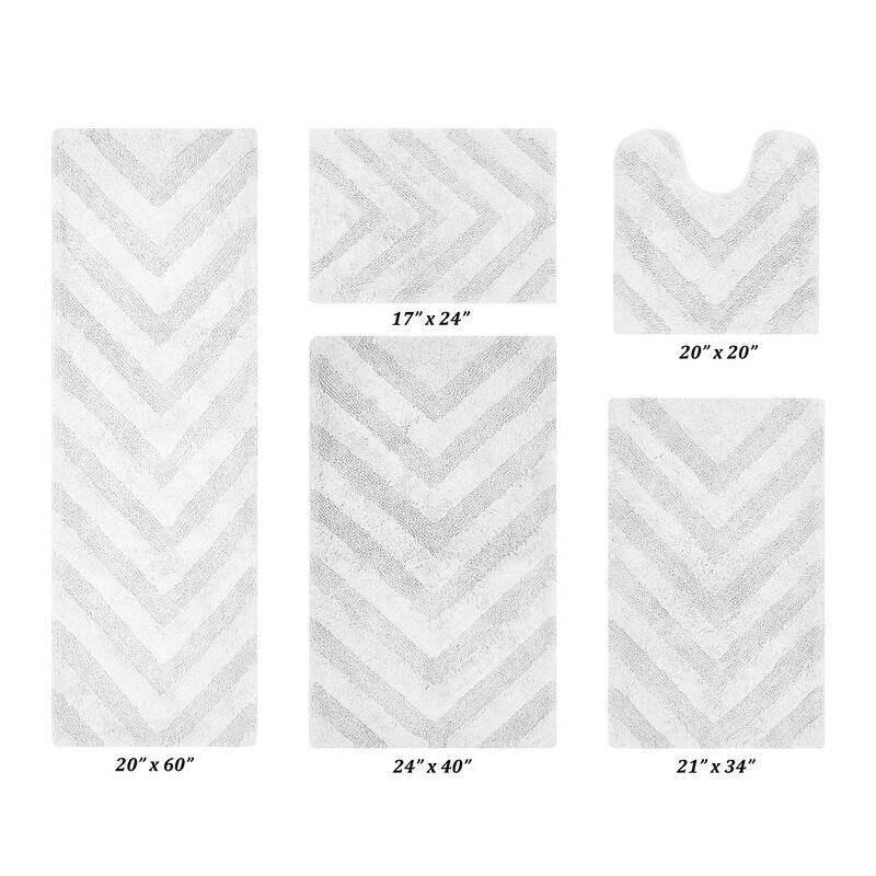 Better Trends Bathroom Rug Set 100% Cotton Tufted Water Absorbent Bath Rug for Shower, Sink Mats Machine Wash Hugo Collection