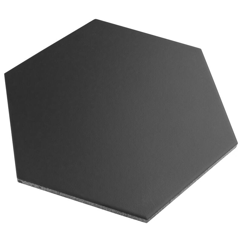 Merola Tile Apini Hex Matte Black 9-1/8" x 10-1/2" Porcelain Floor and Wall Tile