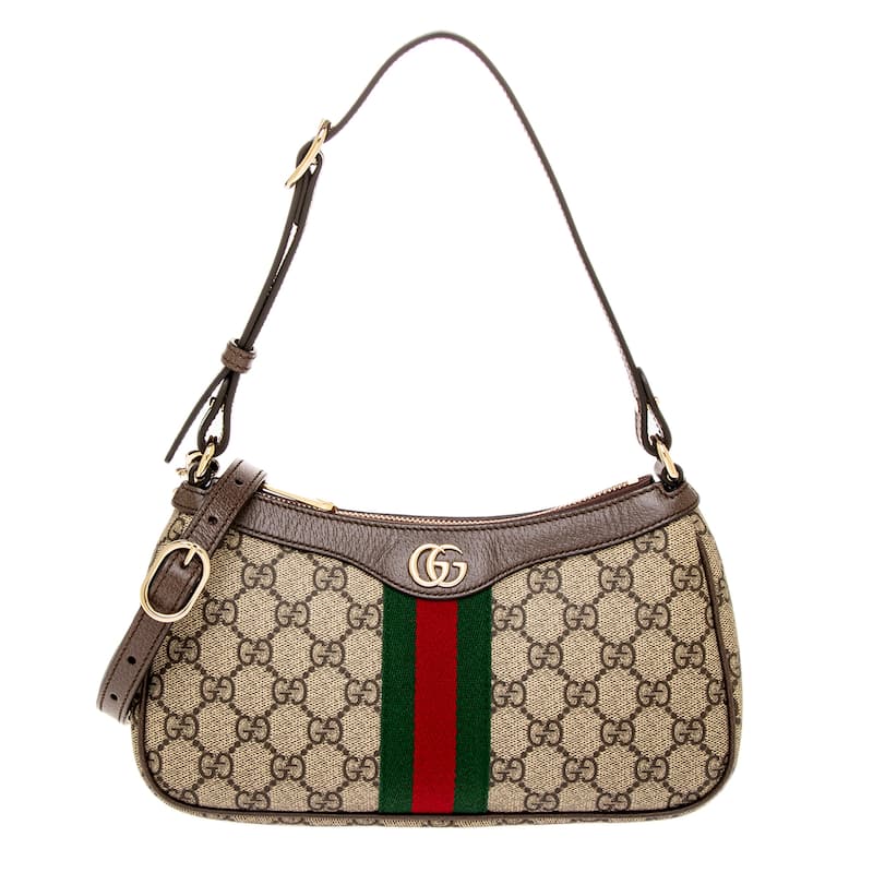 Gucci Ophidia Small Shoulder Bag - Beige and Dark Brown