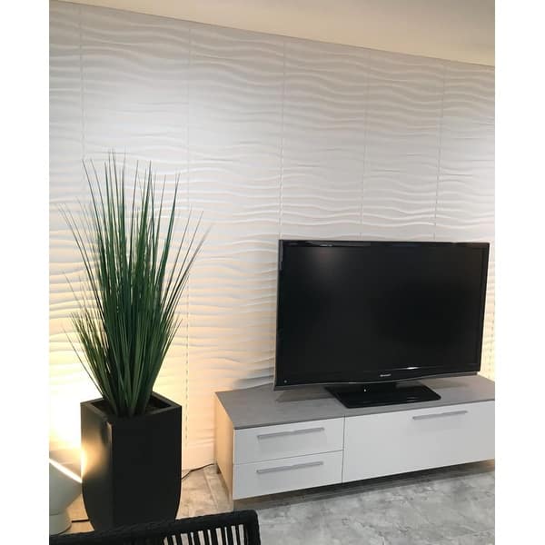 Art3d 3D Wall Panels PVC Wave Design (32 Sq.Ft) - Bed Bath & Beyond ...