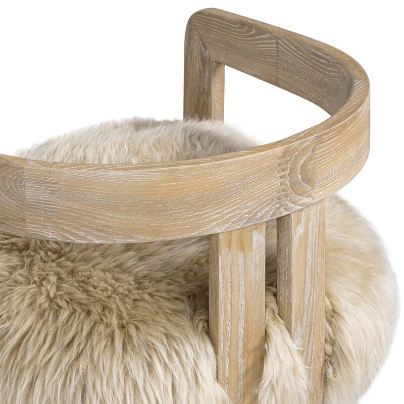 Low Back Genuine Fur Counter Stool