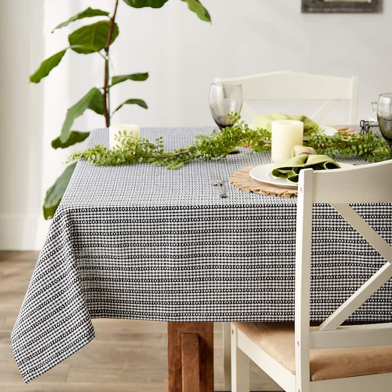Black Farmhouse Gingham Tablecloth 52x52