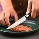 preview thumbnail 4 of 5, Dura Living 4-Piece Steak Knife Set - Micro-Serrated High Carbon Stainless Steel Blades, Black Handles