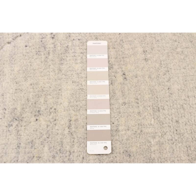 ECARPETGALLERY Hand-knotted Tangier Light Grey Wool Rug - 5'0 x 7'11