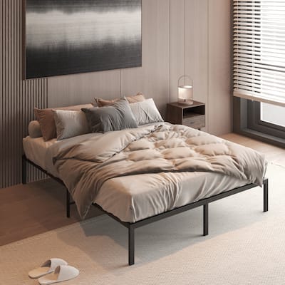 Black Metal Platform Bed Frame