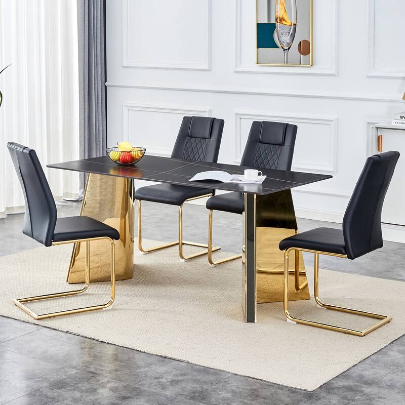 Dining Table Set with Padded Chair, Coffee Table with Butterfly Legs