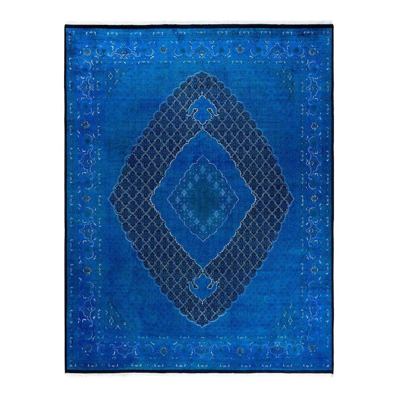 Fine Vibrance One-of-a-Kind Hand-Knotted Area Rug - Blue, 8' 2" x 10' 4" - 8' 2" x 10' 4"