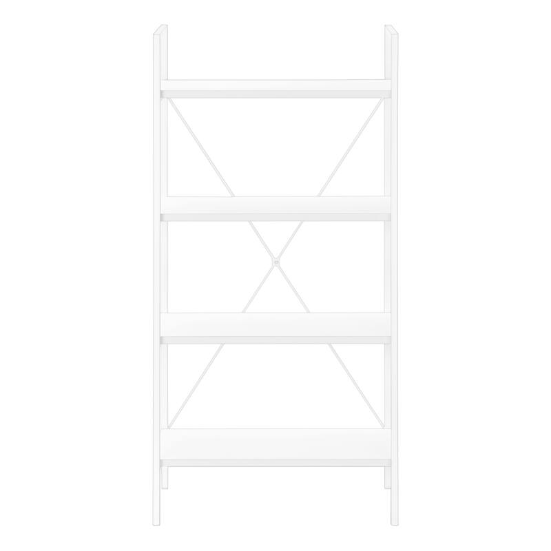 Modern 4 Tier Bookshelf, Contemporary 48"H Metal Frame Bookcase, for Living room Office, Bedroom