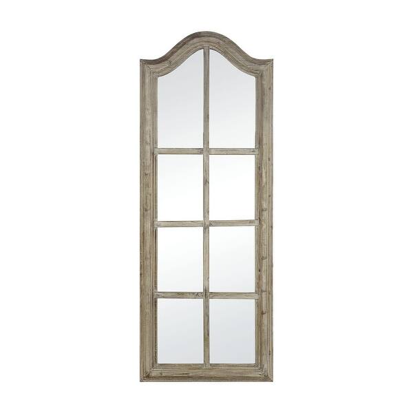 Shop 72 Brown Window Design Wall Mirror With Wood Frame On Sale Overstock 31771595