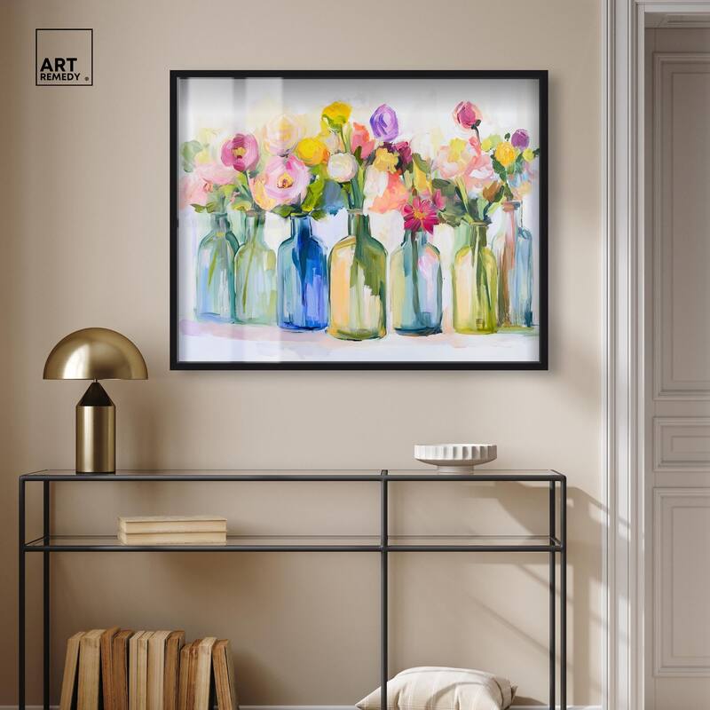 Bottles and Blooms Shadowbox by Art Remedy