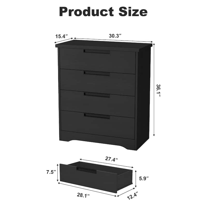 4/5 Drawer Dresser for Bedroom,Wooden Dresser Chest of Drawers with Embedded Handles