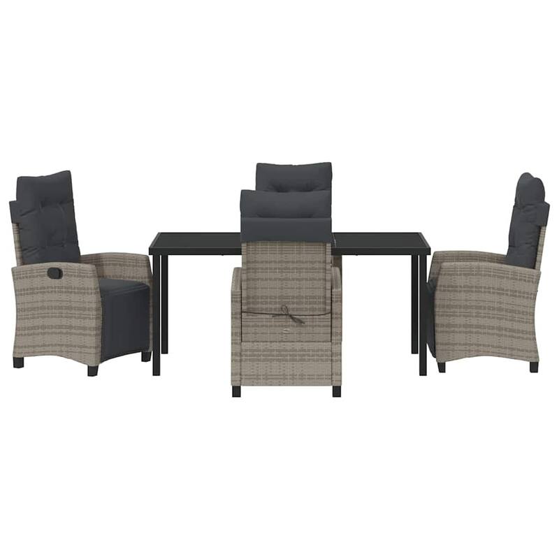 vidaXL Garden Dining Set with Cushion Poly Rattan