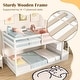 preview thumbnail 7 of 8, Costway Twin Over Twin Low Bunk Bed Solid Wood Floor Bunk Bed Frame - See Details