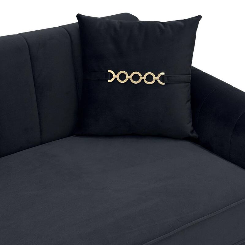 87.4" Luxury Loveseat Sofa with Metal Legs, Round Arms