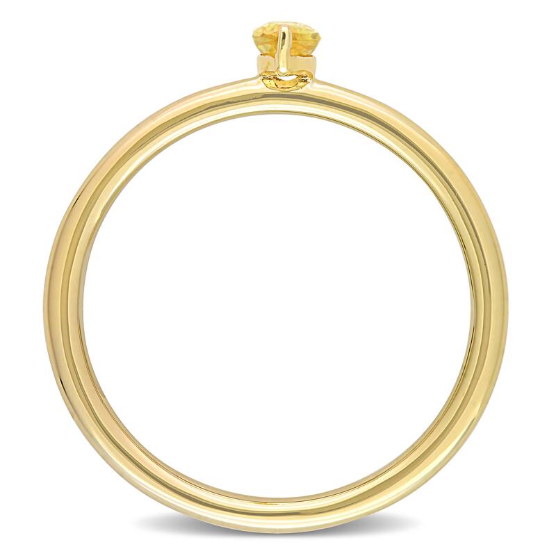 Miadora 10k Yellow Gold Yellow Sapphire Solitaire Stackable Marquise Ring