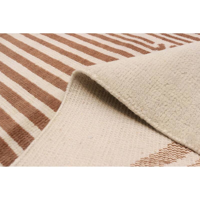 ECARPETGALLERY Hand-knotted Tangier Cream Wool Rug - 5'0 x 7'10