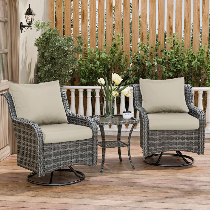 Aoodor Outdoor Chair Cushions Set, Water Resistant Deep Seat Cushions