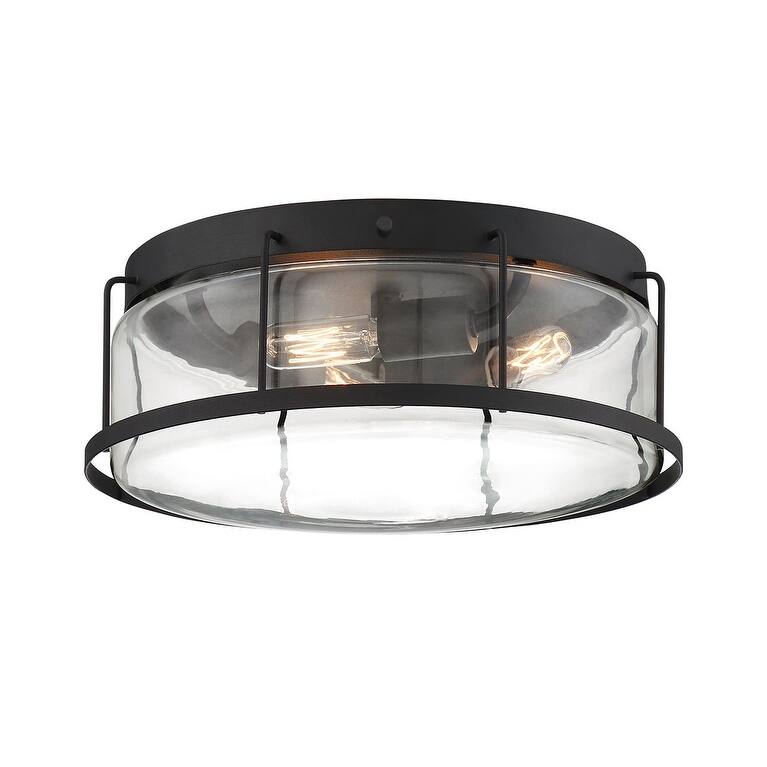 Carbon Loft Yagya Earth Black 3-light Semi-flush Mount