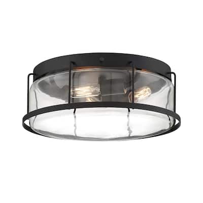 Carbon Loft Yagya Earth Black 3-light Semi-flush Mount