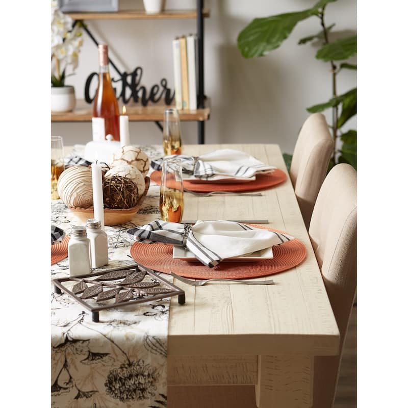 DII White Round PP Woven Placemat Set of 6