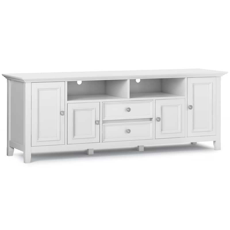 WYNDENHALL Halifax 72 inch Wide Solid Wood Transitional TV Stand - 72"w x 19"d x 26" h