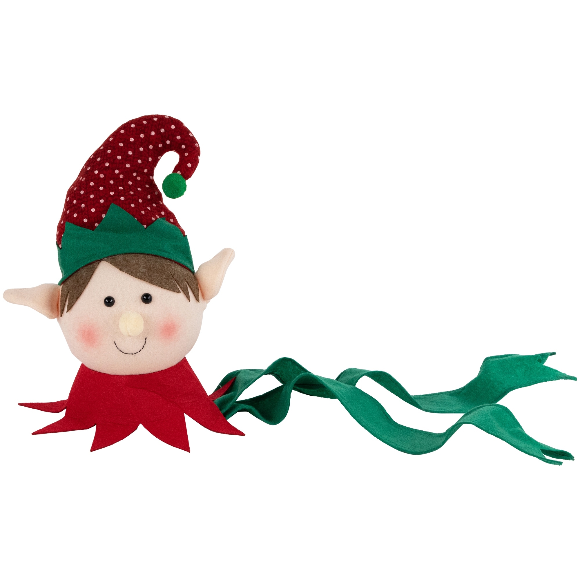 16" Plush Red and Green Elf Christmas Tree Topper Unlit
