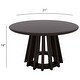 preview thumbnail 2 of 9, Black 31" Round Coffee Table Modern Mid-Century Wood Slatted Base - 19x20