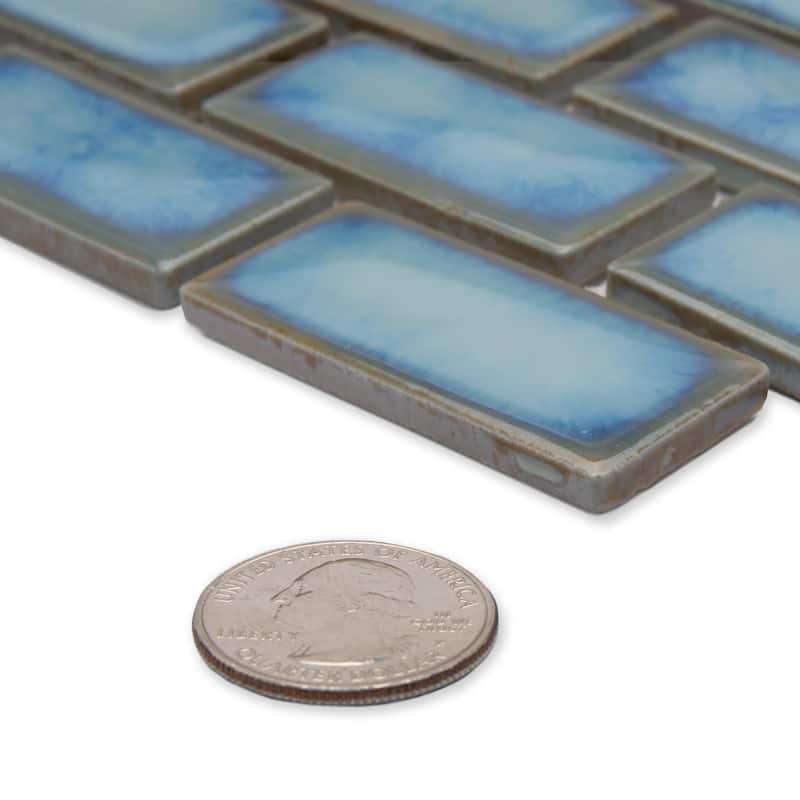 Merola Tile Hudson Subway Marine 11-3/4" x 12" Porcelain Floor and Wall Tile