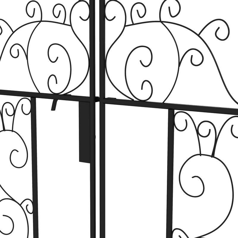 Outsunny 7.5ft Metal Garden Arch with Gate, Garden Arbor Trellis for Climbing Plants, Roses, Vines, Wedding Arch for Outdoor