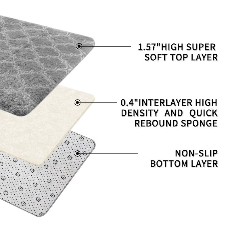 Area Rugs 8x10 Living Room, Large Area Rug Shag Shaggy Carpet Soft Plush Furry Bedside Rug, Machine Washable Area Rug - 6' x 7'