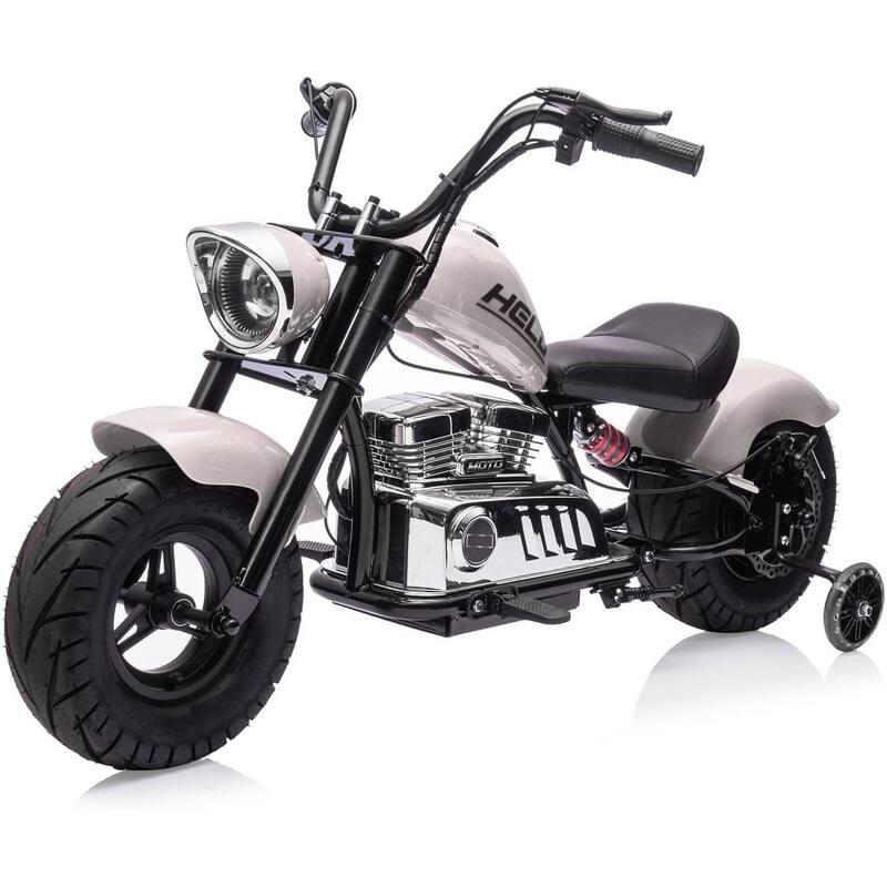 36V Kids Electric Dirt Bike, Off-Road Motorcycle for Kids Best Gifts - White