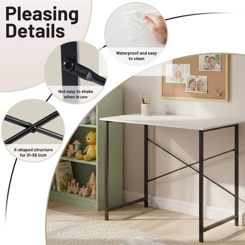 Computer Office Desk 31 Inch Kids Student Study Writing Work, Modern Simple Home Bedroom PC Table