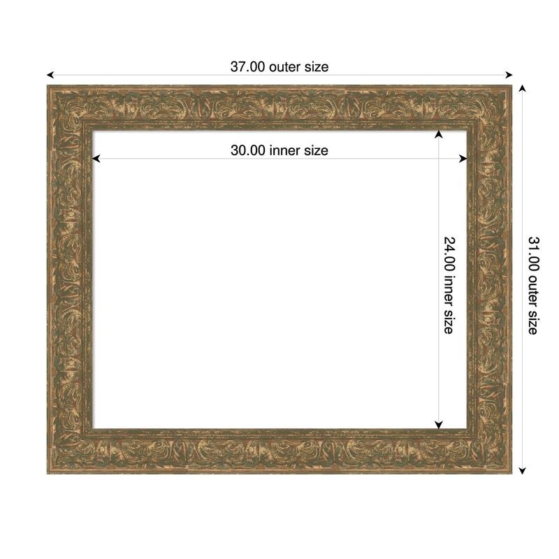 Luxe Framed Dry Erase Magnetic Board - 37 x 31 in - Luxe Bronze Gold