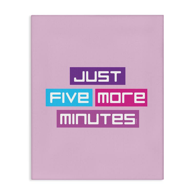 Stupell Just Five Minutes Gamer Canvas Wall Art Design By Yass Naffas Designs - 30 x 40